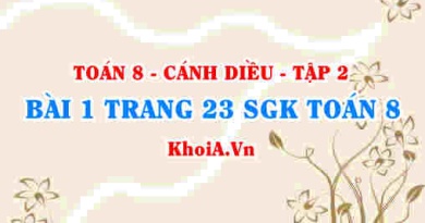 Bài 1 trang 23 Toán 8 Cánh Diều Tập 2